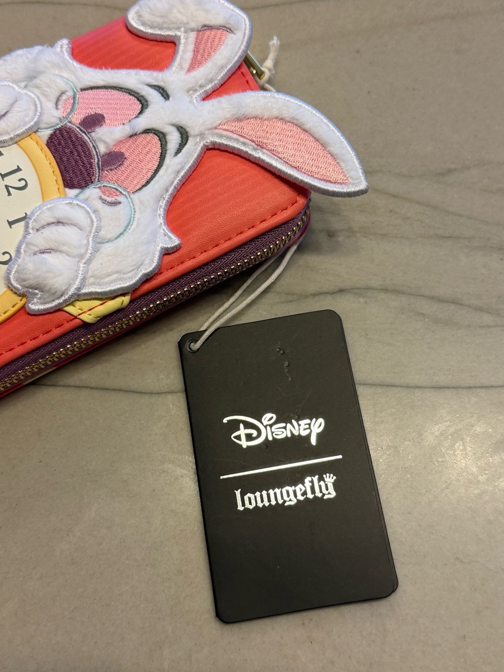 Loungefly Alice in Wonderland White Rabbit zippered Wallet - Pink/Coral NWT - Picture 4 of 5